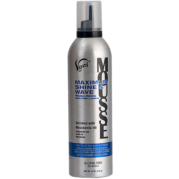 VIGOROL MOUSSE MAXIMUM SHINE & WAVE 12OZ