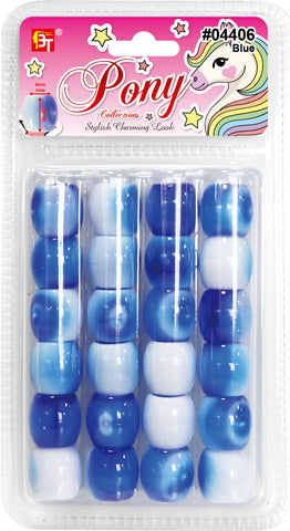 SWIRL WHITE TONE JUMBO ROUND BEADS (BLUE)The Product Store Next Door
