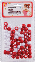 LARGE ROUND BEADS (WHITE/RED)The Product Store Next Door