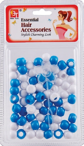 LARGE ROUND BEADS (WHITE/BLUE)The Product Store Next Door