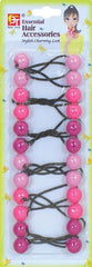 12 PONYTAIL HOLDERS 16MM (PINK, CORAL, DARK PINK)The Product Store Next Door